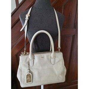 Lauren Ralph Lauren Lanesborough Double Zip Shopper Embossed Leather Croc Bag